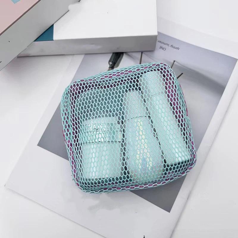 Large Capacity Mesh Storage Bag Breathable Zippered Portable Organizer for Travel Cosmetics Gym Small Items