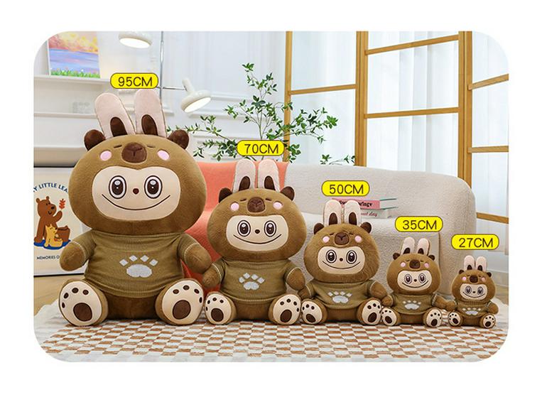 Seria Puloverelor Transformabile: Jucărie de pluș rață galbenă drăguță și păpușă capibara