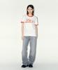 Laipeutaimkollegtibeu Ringer Logo Short Sleeve T-Shirt White Red