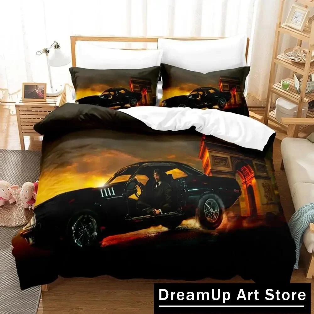 3D John Wick Bettwäsche-Set Bettbezug Bettdecke mit Kissenbezug Einzelbett Doppelbett Queen King Size Jungen Erwachsene Heimtextilien