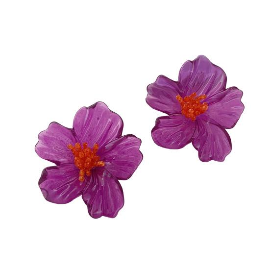 1 Pair Women Earrings Transparent Flower Shape Acrylic Earrings Lightweight Stud Earrings Jewelry Gift