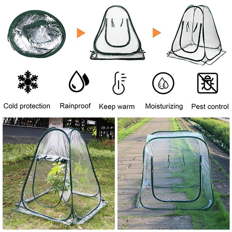 Plant Tent Freeze Protection Pop-Up Greenhouse PVC Plants Cover Clear Outdoor Garden Frost Covers Potted Fruit Flower Protectors