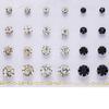 12 Pairs Earrings Rhinestones Women 2019 Ear Stud Jewelry Multiple styles