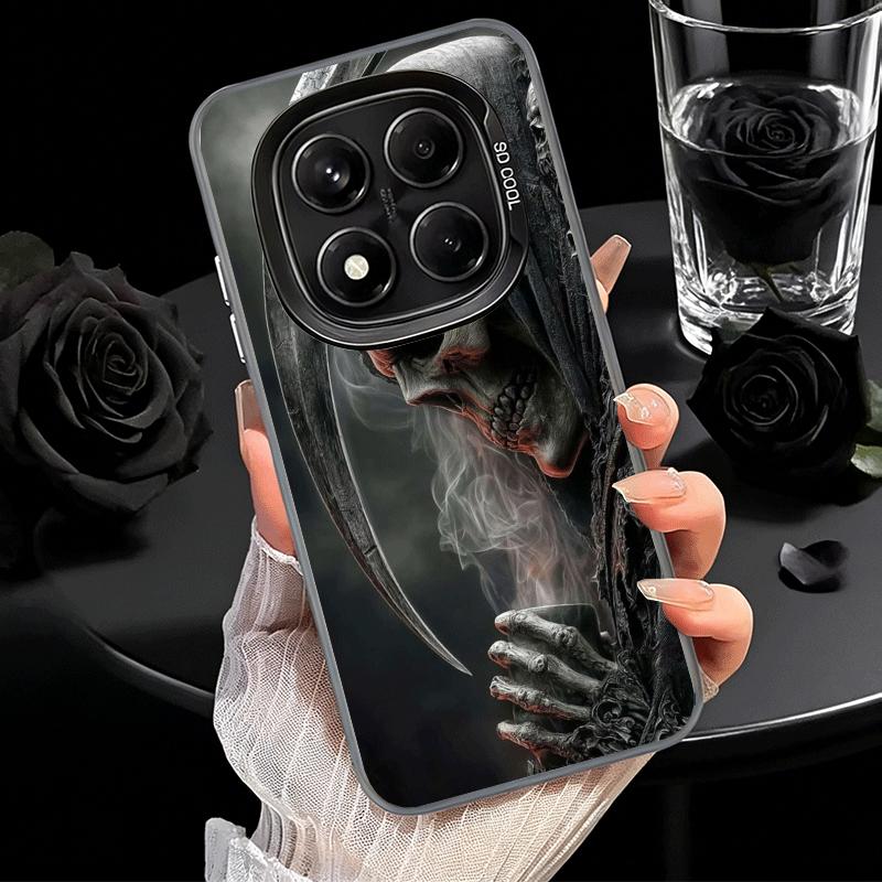 Tod Sensenmann Schädel Sense Weiche Handyhülle für Xiaomi Redmi Note 13 14 15 Pro Plus 12S 12 11S 11 11T 10S 10 Stoßfeste Hülle