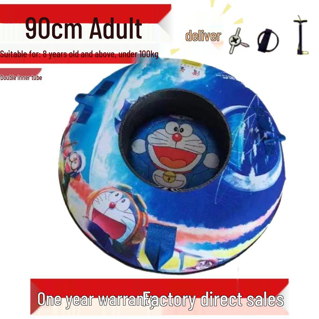 Durable Inflatable Snow Tube with Anti-Collision Features - Seven-Color for Adults and Kids