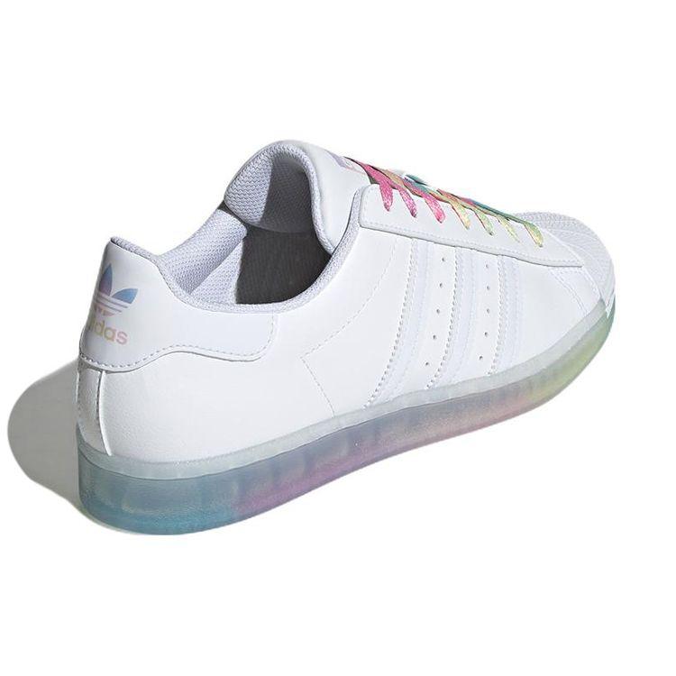 Adidas Superstar White Rainbow Sole Unisex Sneakers Cloud-White GW9682