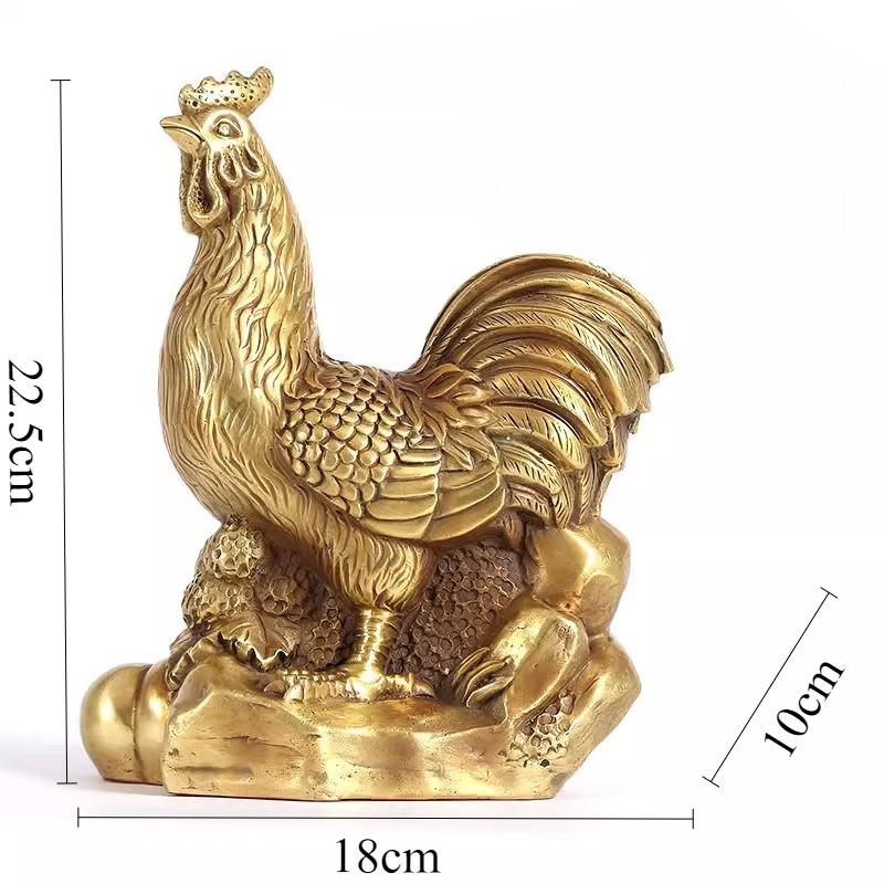 Metal Zodiac Chicken Ornament Home Decoration TV Cabinet Chicken Decoration Feng Shui Accessories Chinese Style Chicken Statue