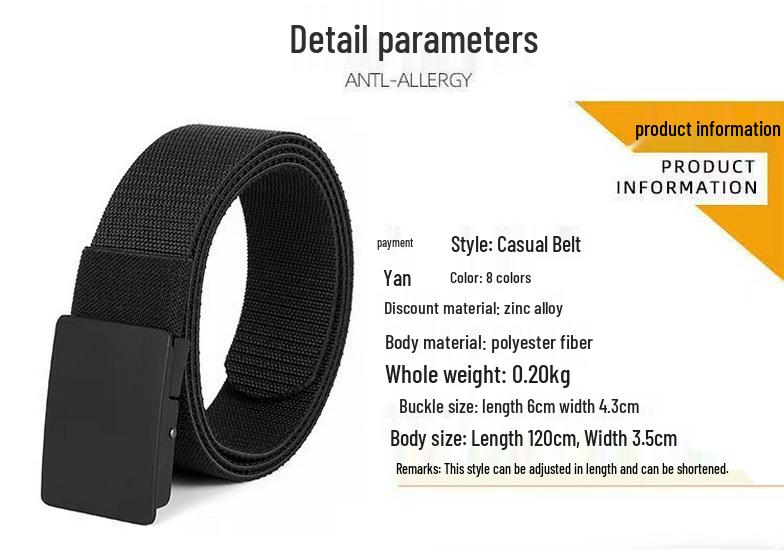 Men's Elastic Nylon Canvas Belt - Versatile, Fashionable, Outdoor Tactical Belt