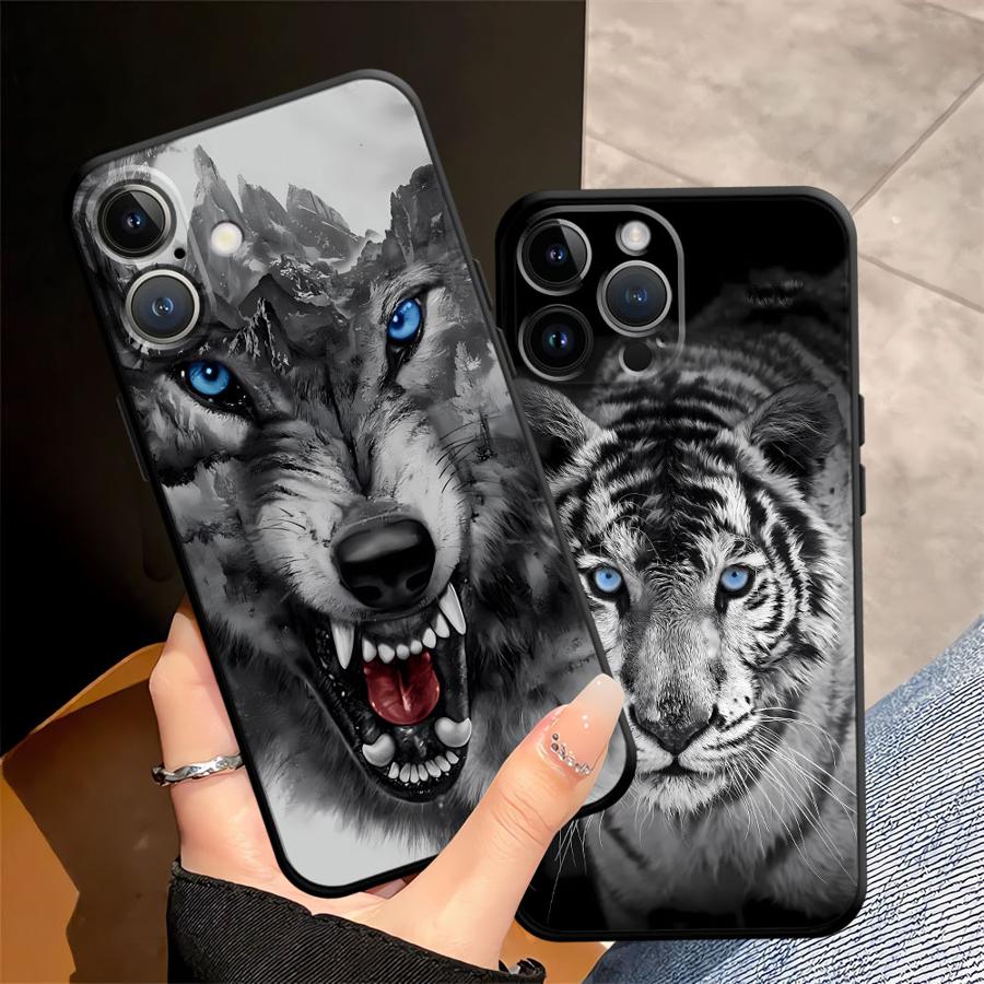 Cool Animal Tiger Lion Funda Phone Cover Phone Case for Apple iPhone 11 17 Pro Max Air 13 15 Pro 7 8 16 14 12 XR XS MAX