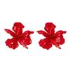 Exaggerated Red Flower Stud Earrings: Unique High-End Design for Parties