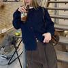 1011 autumn and winter new retro lazy wind crew neck sweater women's coat loose and thin, with knitted cardigan