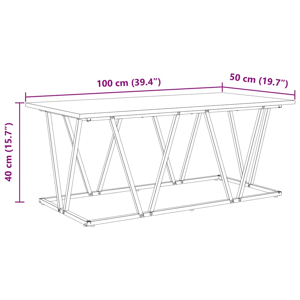 Coffee Table Smoked Oak 100 X 50 X 40 Cm