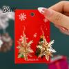 Hanging Earrings 1 Pair Women Christmas Tree Elk Santa Bell