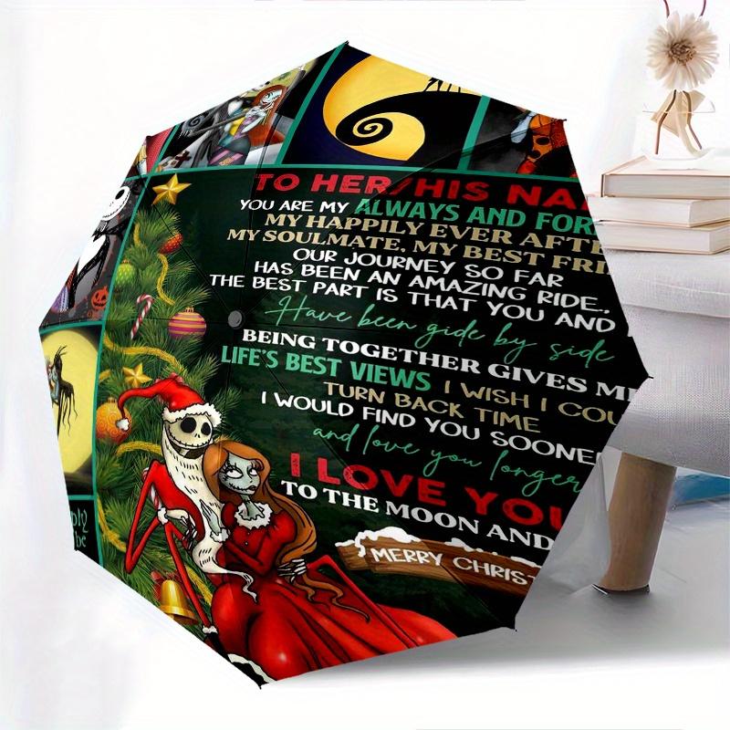 

Jack and Sally Ideas Automatic Opening and Closing Umbrella - Lightweight 3-Fold Design, Suitable for Fans, Travel, Daily Use - Official Pro
