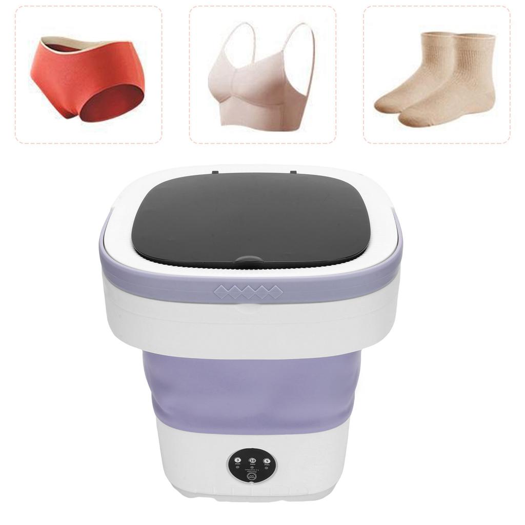 Portable   Washing Machine Small Clothes Foldable Laundry Machine with 3 Cleaning Modes for Hotel Home Apartment