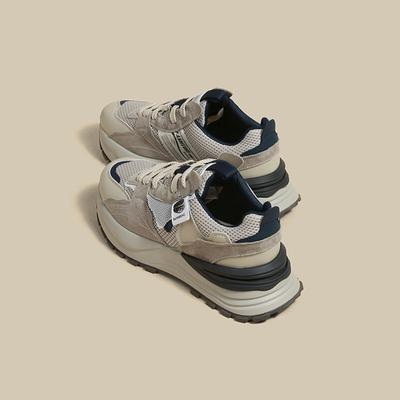 Moda primăvară toamnă retro gri cu tălpă groasă din piele moale Pops pantofi Femei sută ocazional sport pantofi femei