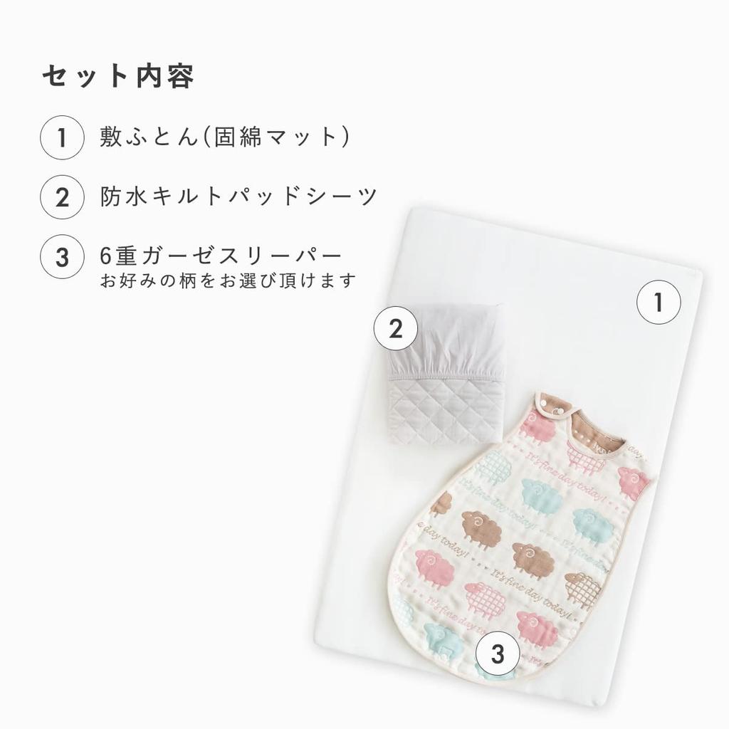 SANDESICA Maschinenwaschbares Baby-Bettdeckenset Leichte Wasserdichte Unterlage Futon Mini-Größe x (Nur Schläfer) (60 90 cm) [Spider] 7142-8888-34