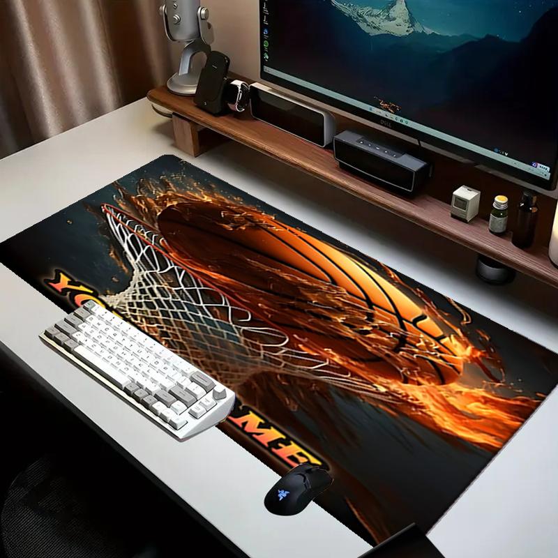 1PC Custom Name Basketball Fire Hoop Artwork Mouse pad, keyboard and mouse desk pad, for computer notebook  Birthday Gift For Any Room Or Office