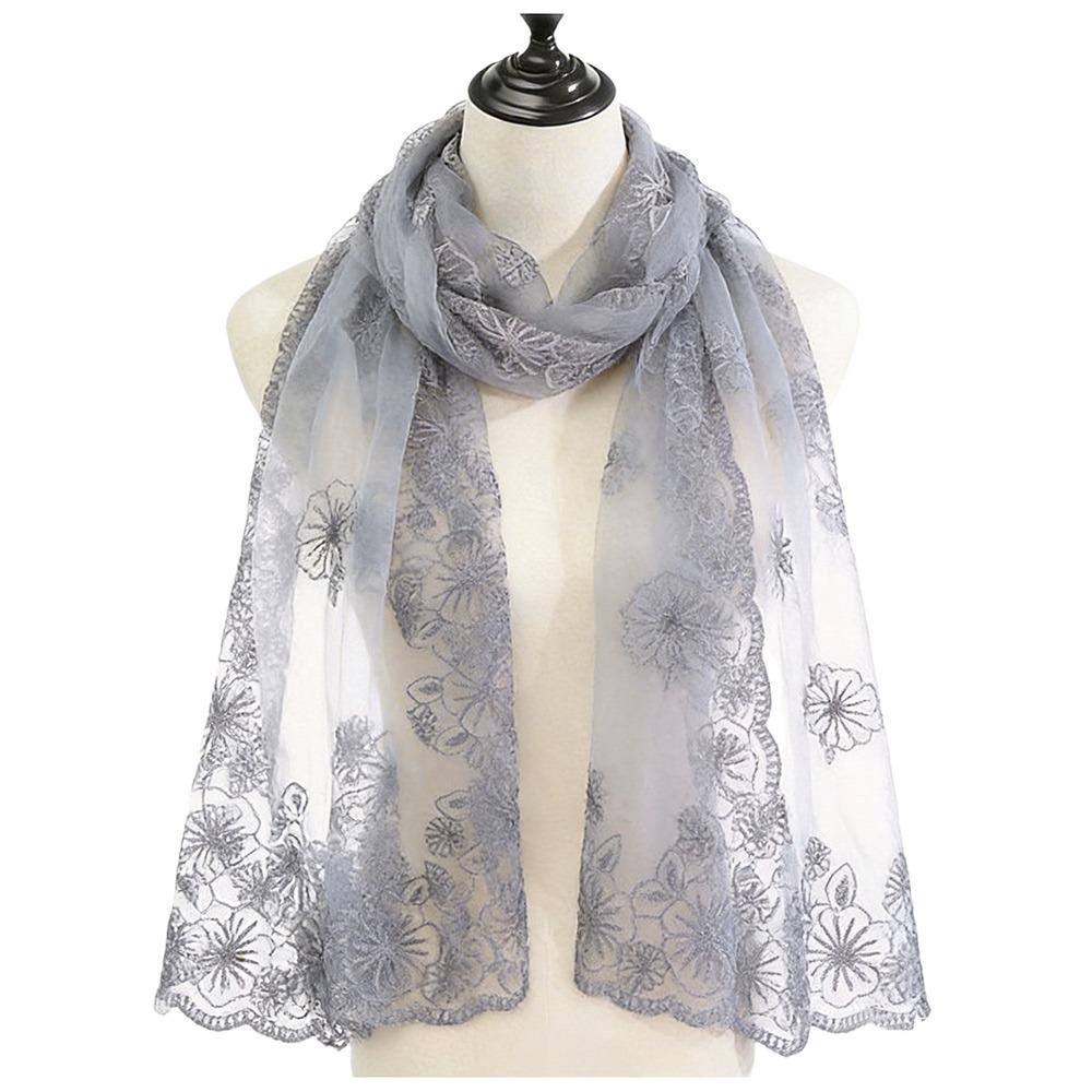 Thin Women's Lace Scarf Long Female Headscarf Literary Summer Sunscreen Shawl