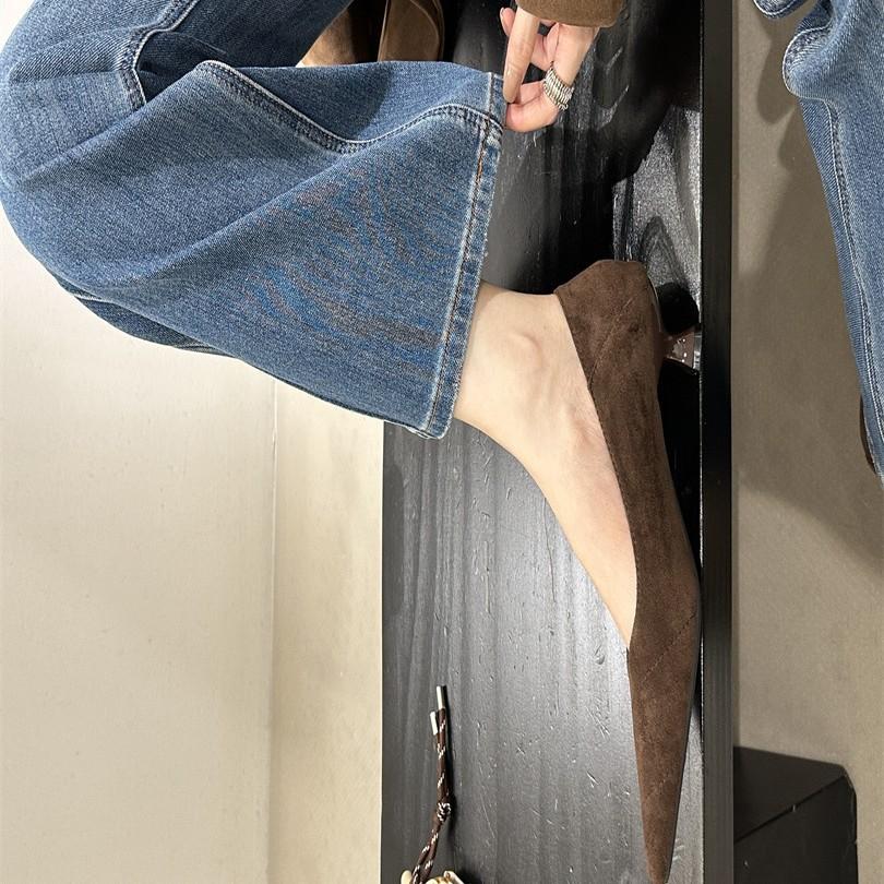 Spot~ OL Professional Versatile Basic Women's Shoes 2025 Spring New Pointed Cat Heel Single Shoes Women