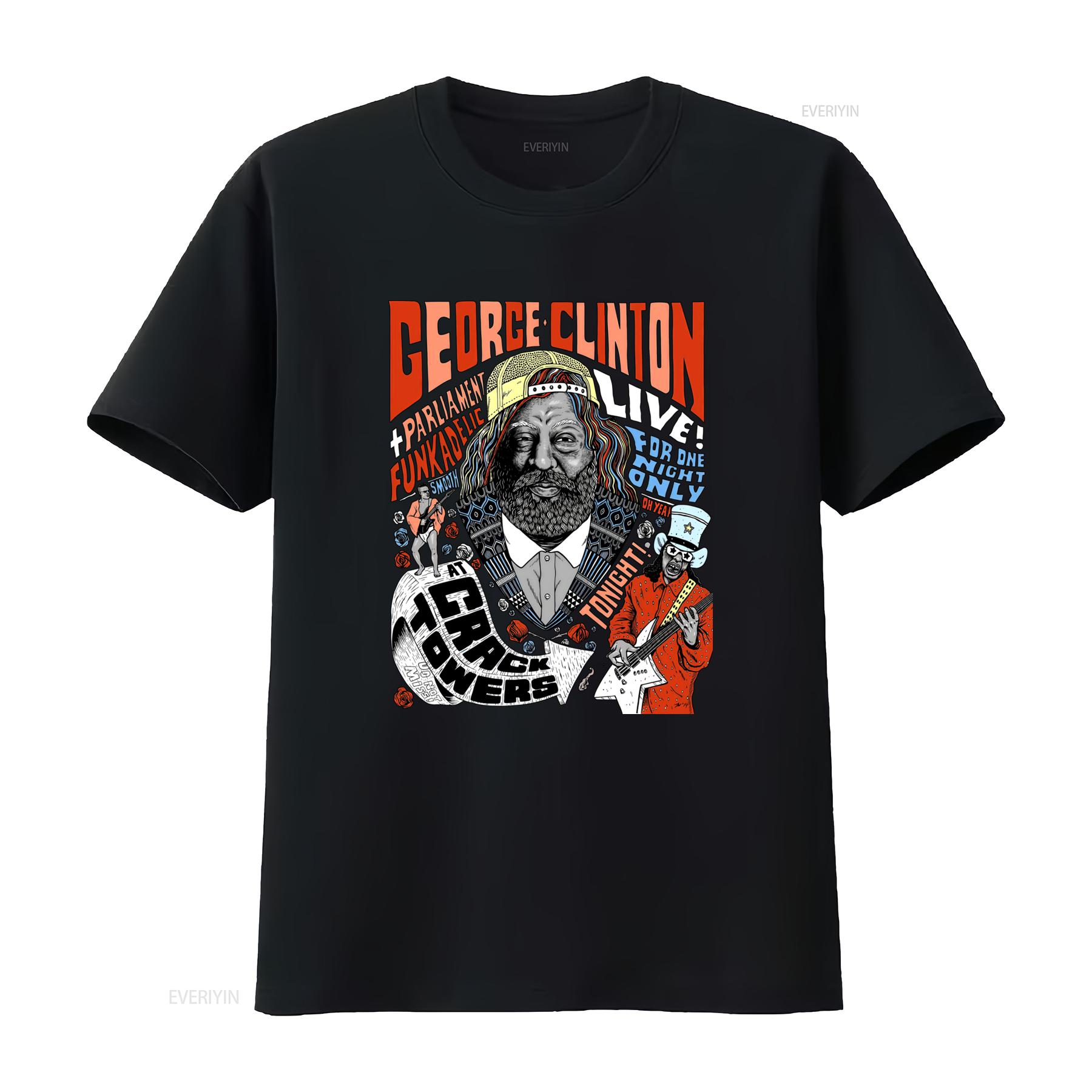 

Vintage George Clinton Live T Shirt Parliament Funkadelic Concert Rock Band Music vintage Washed Breathable designer clothes 4XL