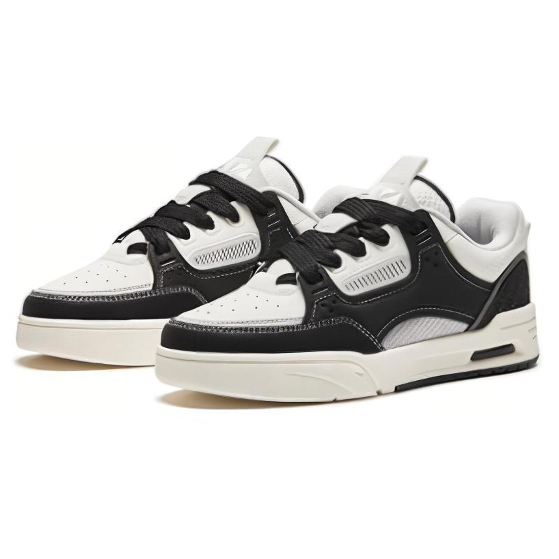 Anta AOJIE Anti-Slip And Wear-Resistant Lightweight Low-Top Skateboard Shoes Women's Black White Sneakers 122448040R-6