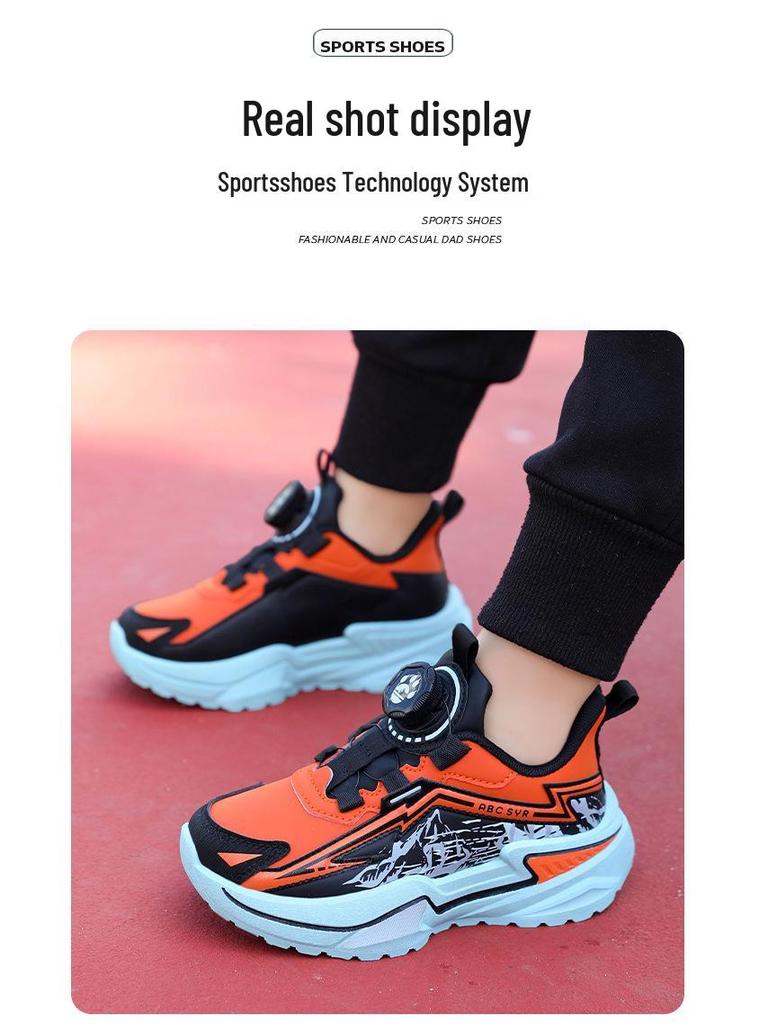 2025 Boys' Waterproof Leather Running Shoes - Non-slip, Trendy Autumn/Winter Style for Kids