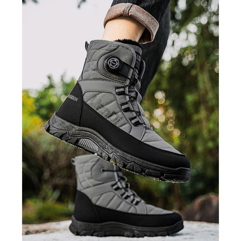 Thick Soled Shoes, Snow Boots, Plush, Thickened, Warm Shoes, Cotton Boots, Swivel Buckles, Breathable Men's Shoes