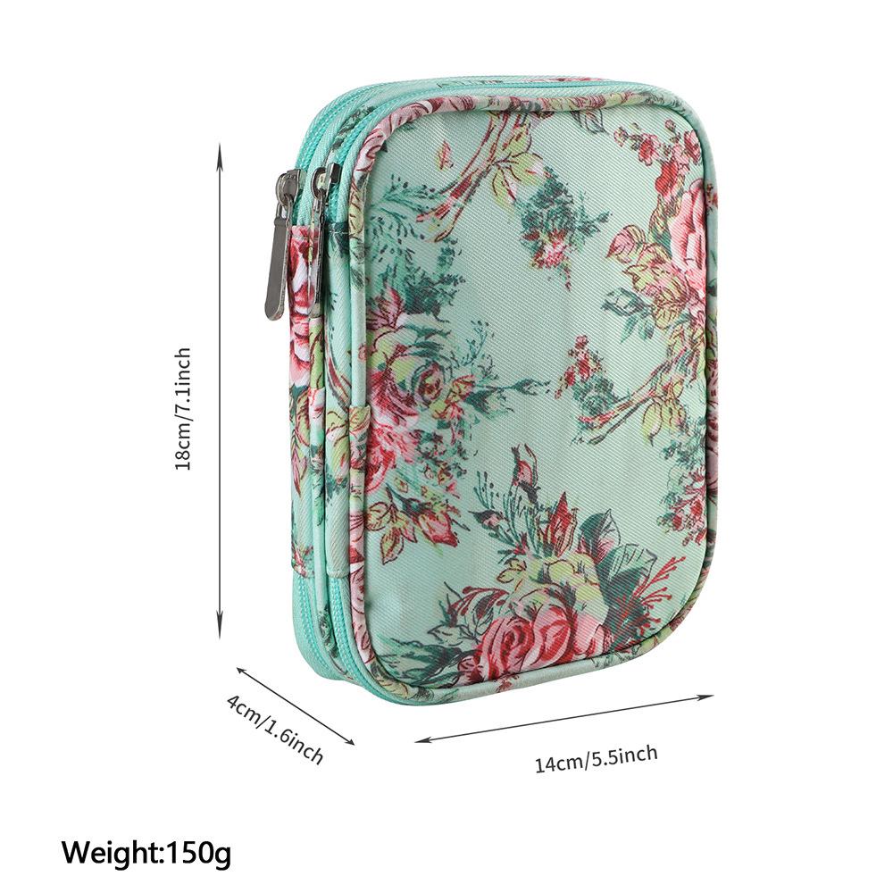 Dwuwarstwowa zapinana na zamek torba szydełkowa na narzędzia dziewiarskie