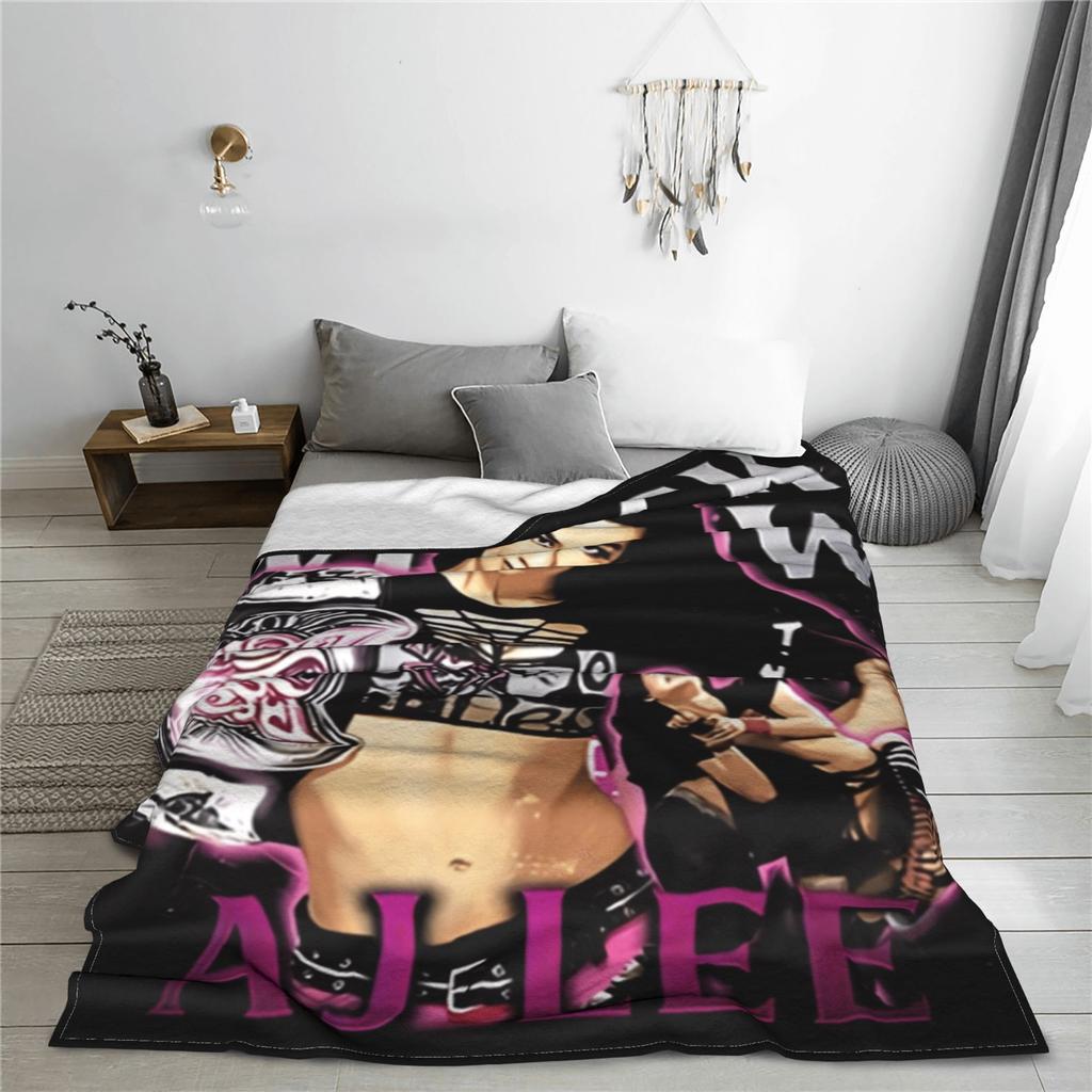 AJ Lee Wrestling Divas  Bedding Throws  Flannel Bedspread For Living Room Aesthetic Sofa Bed Cover