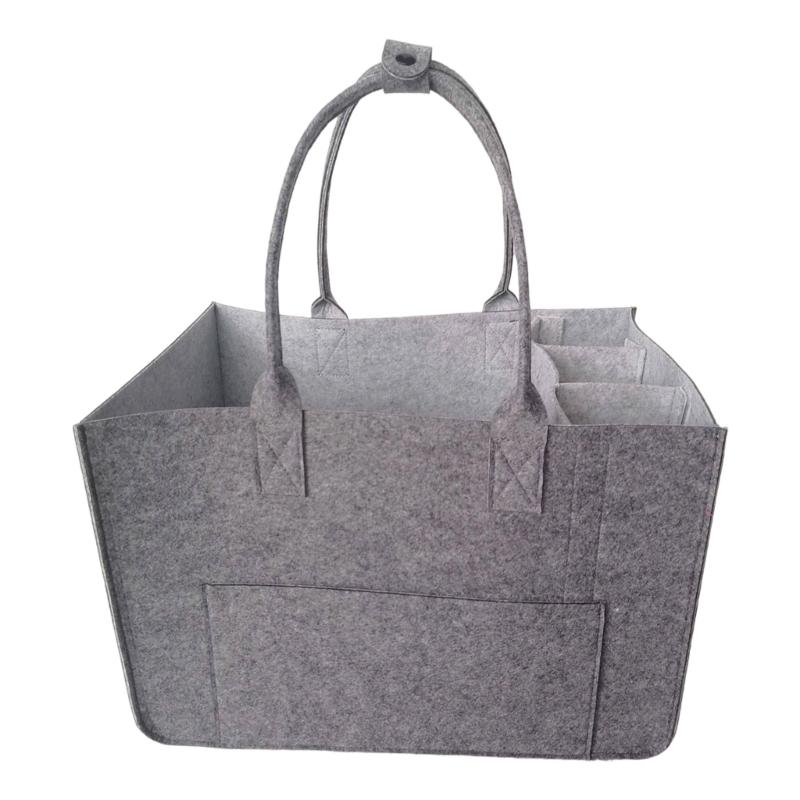 Strong Green Friendly Felt Storage Bag With Expandable Design For Efficient Travel Packing Necessaries серый