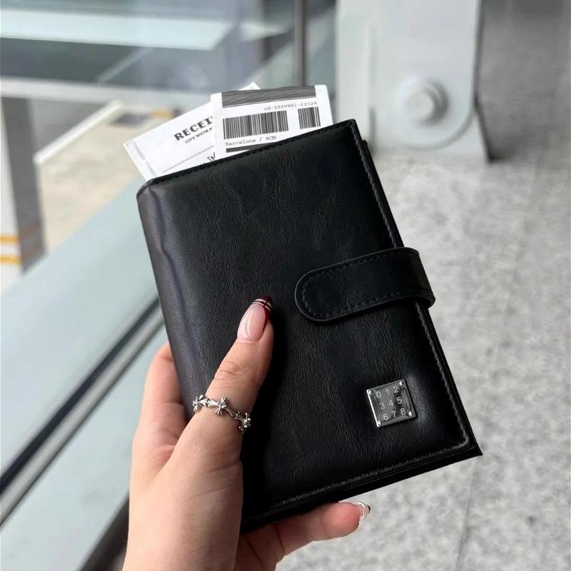 Women Passport Wallet Travel Document Organizer Long Clutch Wallet PU Leather Passport Holder Card Holder Ticket Cash Organizer RFID Blocking Purse