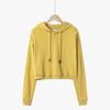 Women's Sweatshirt Fashion Cropped Hoodie Top Casual Short Solid Color Pullover