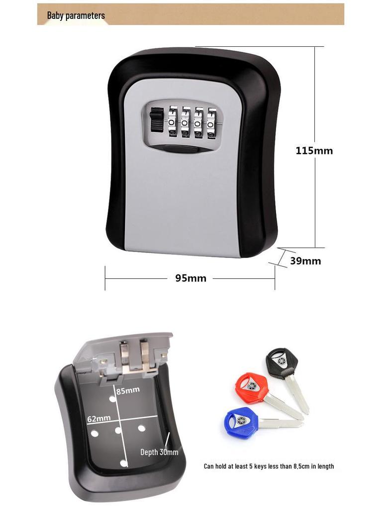 Wall-mounted Metal Key Box: Decorative Storage for Homestays