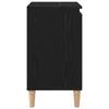 Black Oak Bathroom Vanity with Sink, Beige Round Column Legs, Spacious Storage, 58x33x60 Cm Particle Board.