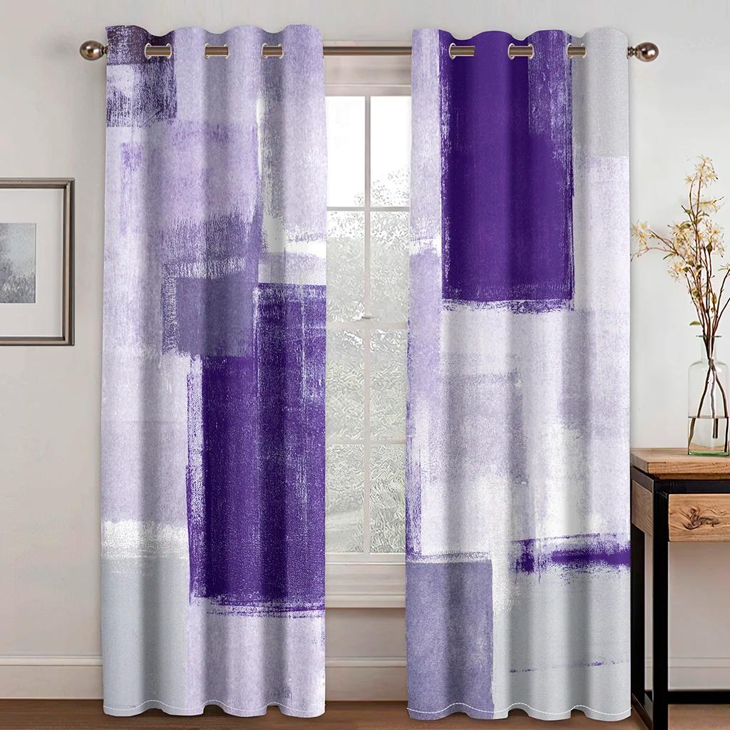 Cheap Modern Personality Curve Double Color Printing Curtain Living Room Bedroom Home Decoration Adult Decorative 2 Pieces