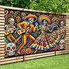 One Background Flag  a Mexican Death Dance Polyester Fabric Wall Cover  and a Background Cloth for Decoration