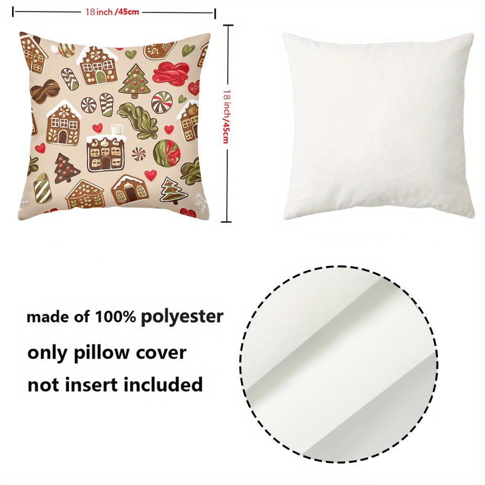 1 Pieces Christmas Gingerbread Pillow With Candy Patterns Polyester pillowcase, sofa decorative cushion cov Headboard Pillow