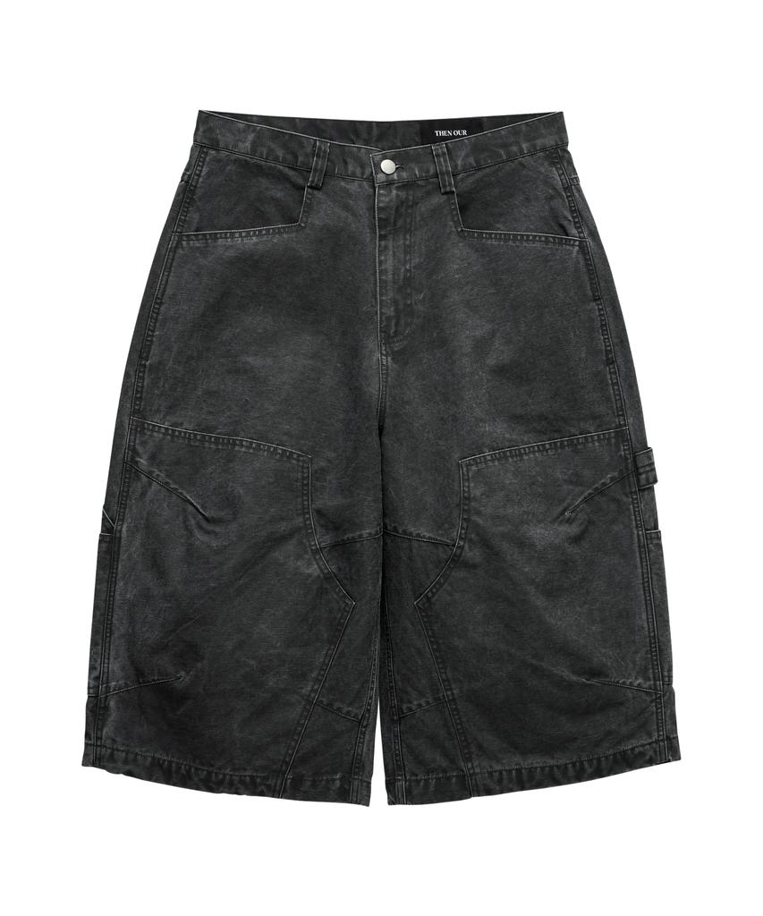 Denawo Washed Carpenter Bermuda Pants (Black)