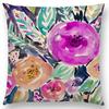 New Design Watercolor Floral Print Cushion Cover Home Decor Sofa Throw Pillow