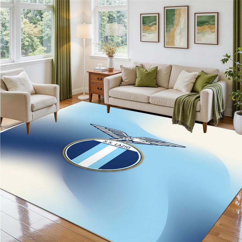 Lazio FC Design Crystal Velvet Rug Soft Decorative Mat for Bedroom Entrance