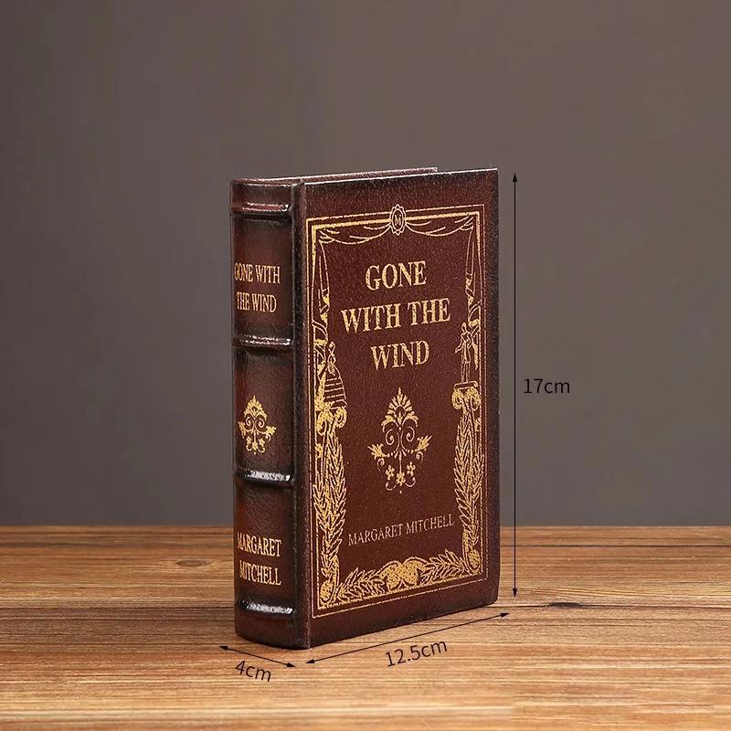English wooden fake book Art Ornaments Luxury European retro fake book storage box Photography props home decoration Accessories