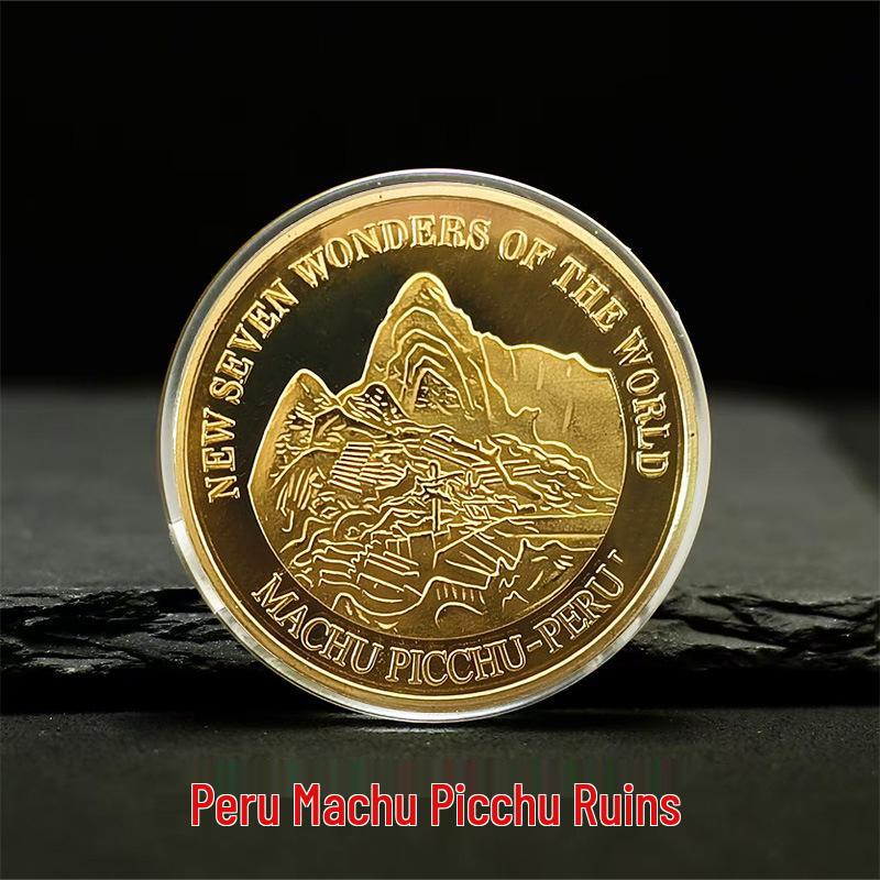 Commemorative Coin: New Seven Wonders - Pyramid, Great Wall, Taj Mahal, Colosseum Medal