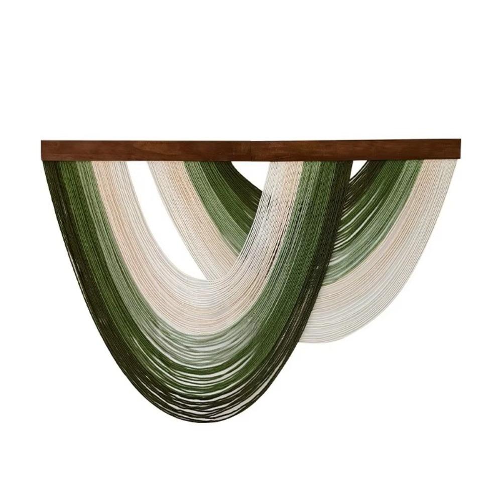 Handmade Tassel Curtain Tapestry Wooden Board Hanging Decoration For Living Room Bedroom зелёный