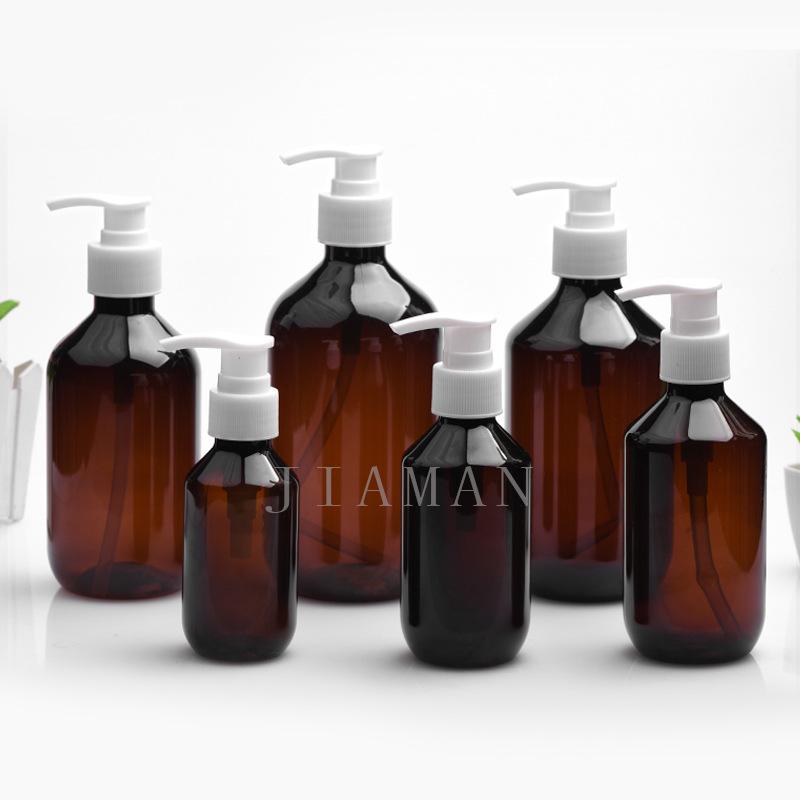 Press-Type Refillable Brown Duckbill Bottle for Shampoo and Lotion (100-500ml)