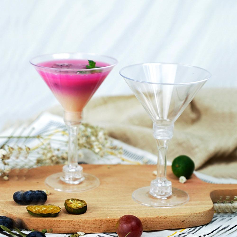 20 Pcs Clear Plastic Margarita Glasses Unbreakable Goblet Disposable Wine Glass  Cocktail