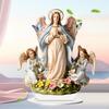2D Acrylic Sign Holy Family Ornament Scene Layout DIY Crafting Religious Christmas Decor Tabletop