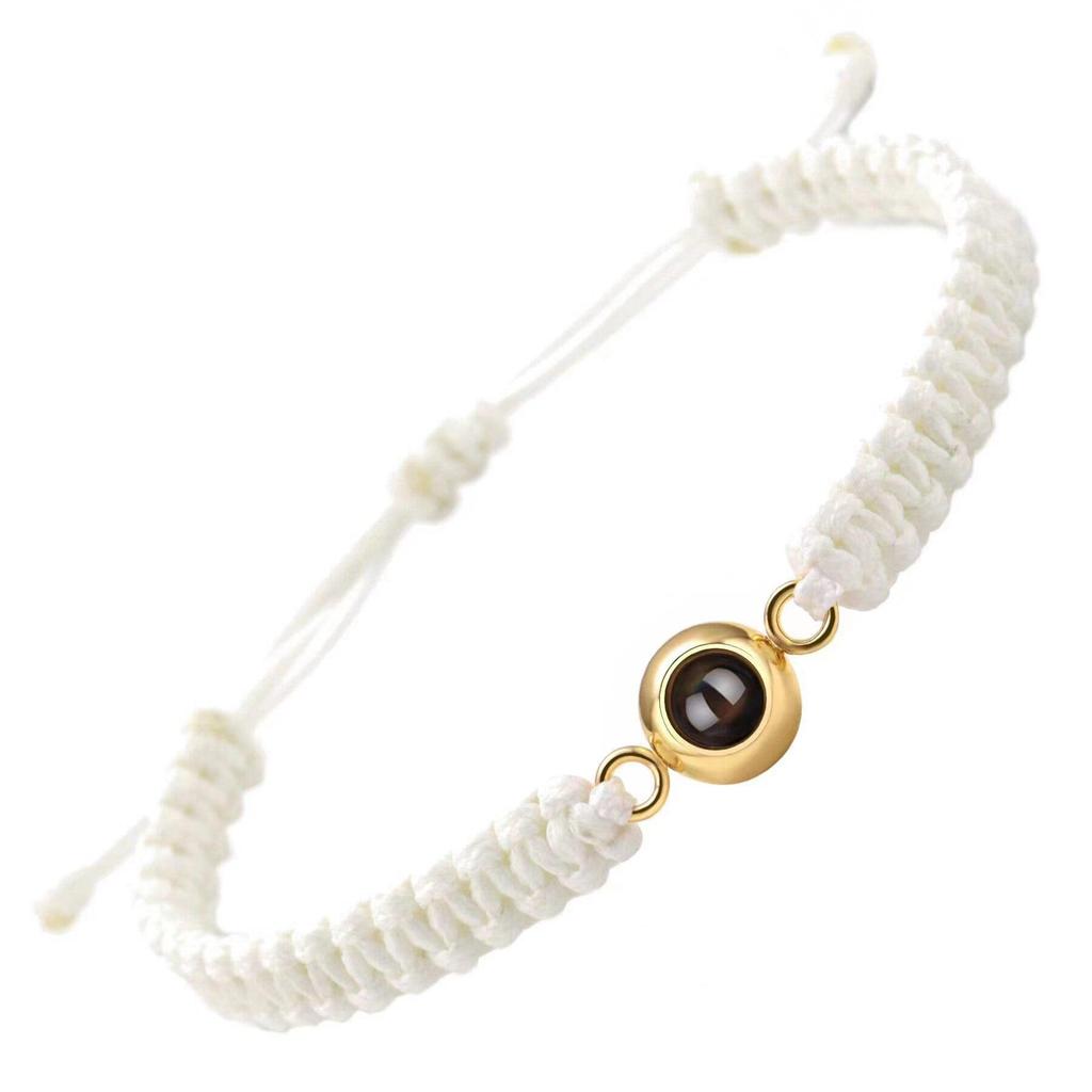 Individuelles gewebtes Armband aus Edelstahl mit 'Ich liebe dich' in 100 Sprachen und Foto