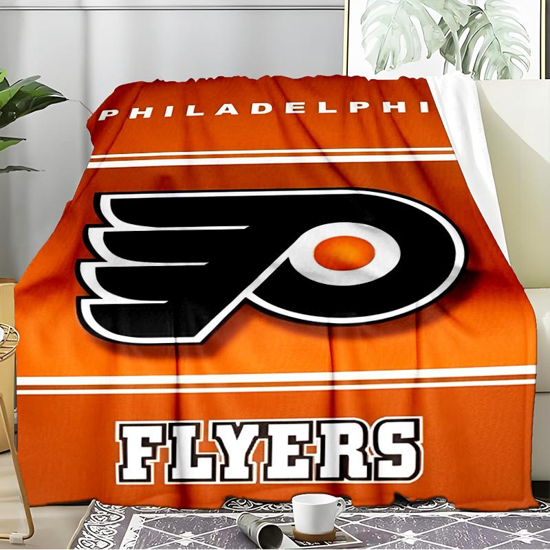 Flyers Hockey Logo Art Blanket Flannel Throw for Sofa, Indoor, Camping, Living Room, Office, Chair, And Bed Soft Birthday Gift