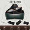 SUNGAIT Sunglasses Vintage Wood Square Polarized Case Rosewood Frame Gray Lens